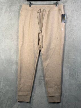 Polo Ralph Lauren Sweatpants Mens L Beige Heather Fleece Joggers Double Knit